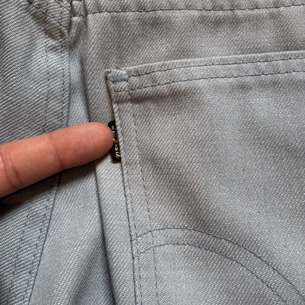 Vintage 70s Levis Sta-Prest 520 Pants 30x28 Slate Blue Black Tab Talon Zip Big E